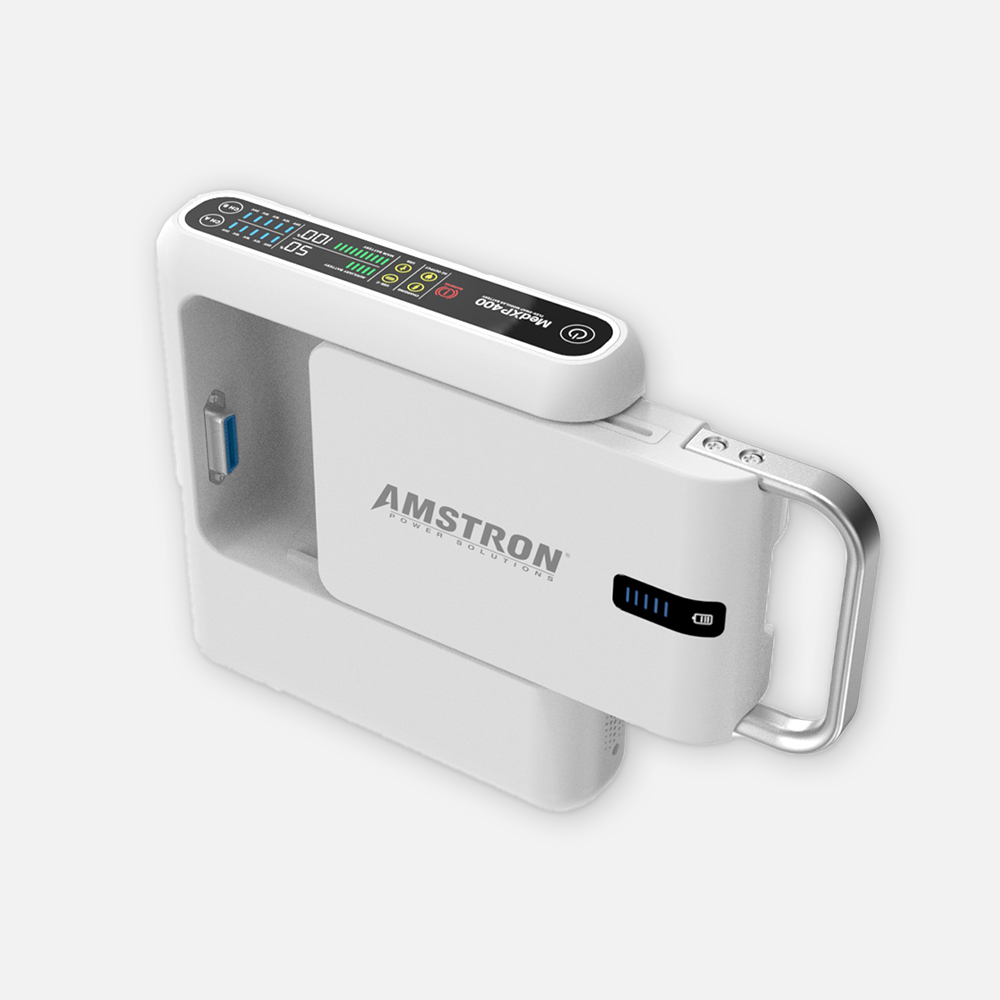 Amstron MedXP 400 Flex Swap Modular Battery System for High Performance Mobile Medical Carts